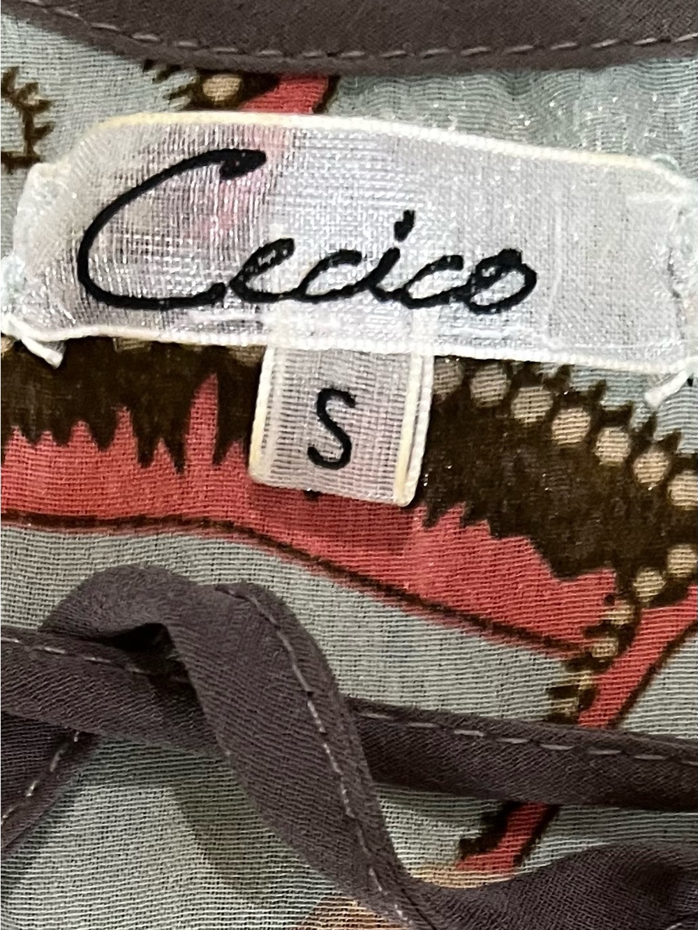 Cecico Mint Scoop-Neck Blouse with Coral Floral Print - Picture 6 of 7